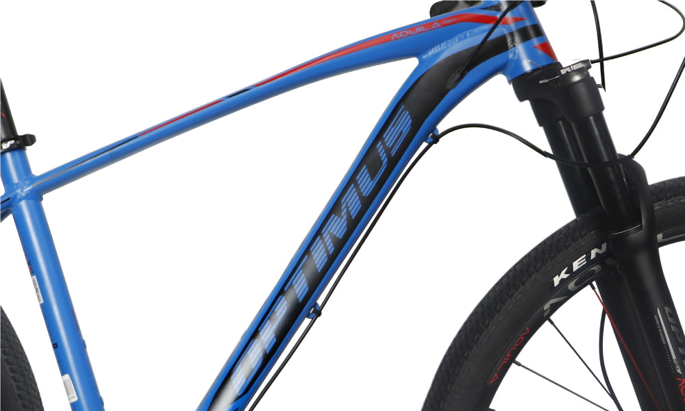 Bicicleta de MTB Optimus Aquila 9 velocidades Azul-rojo